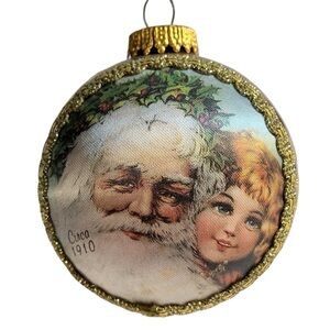 Vintage Krebs Hand Decorated Santa Christmas Ornament 1988 West Germany